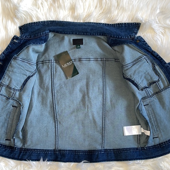 NWT Lauren Ralph Lauren Blue Denim Jacket - Picture 6 of 12